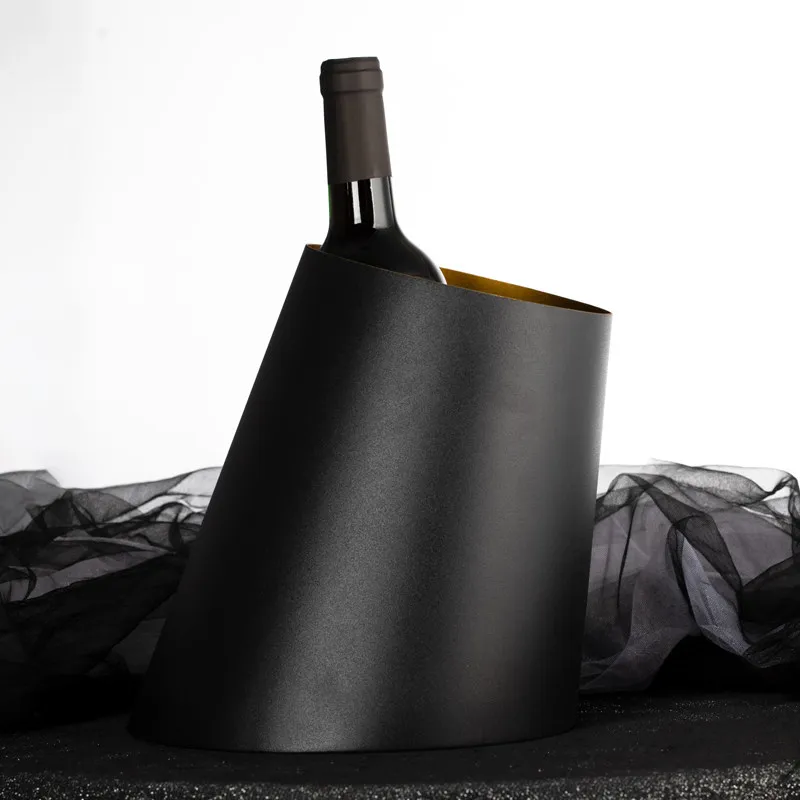 5L Ice Inclined Design Bucket Bar Wine Barware Supplies Stainless Steel Ice Bucket Thickened Metal Beer Coolers Cooling Barrel