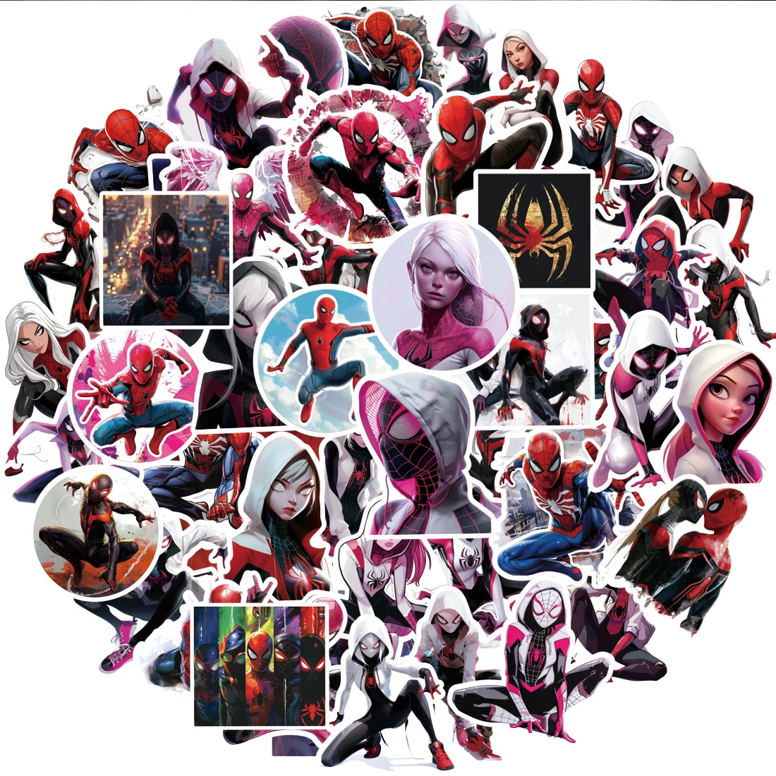 10/30/50PCS Disney Marvel Super Hero Spiderman Gwen Sticker Cartoon Cool Graffiti DIY Skateboard Motorcycle Waterproof Decal Toy