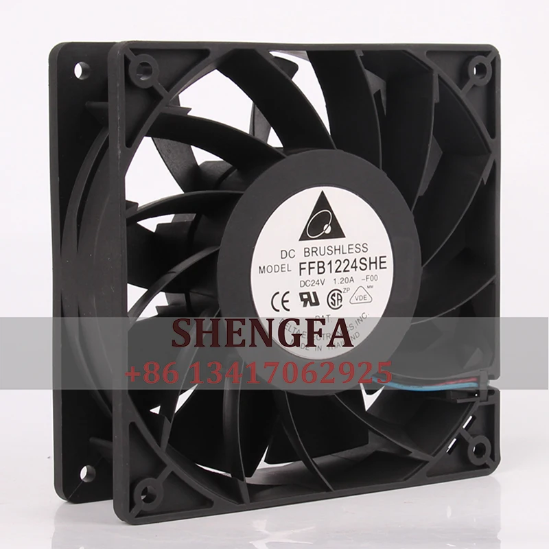 Delta FFB1224SHE Case Fan DC24V 1.20A 120X120X38MM 12CM 12038 High Air Volume Inverter Double Ball Bearing Cooling Fan