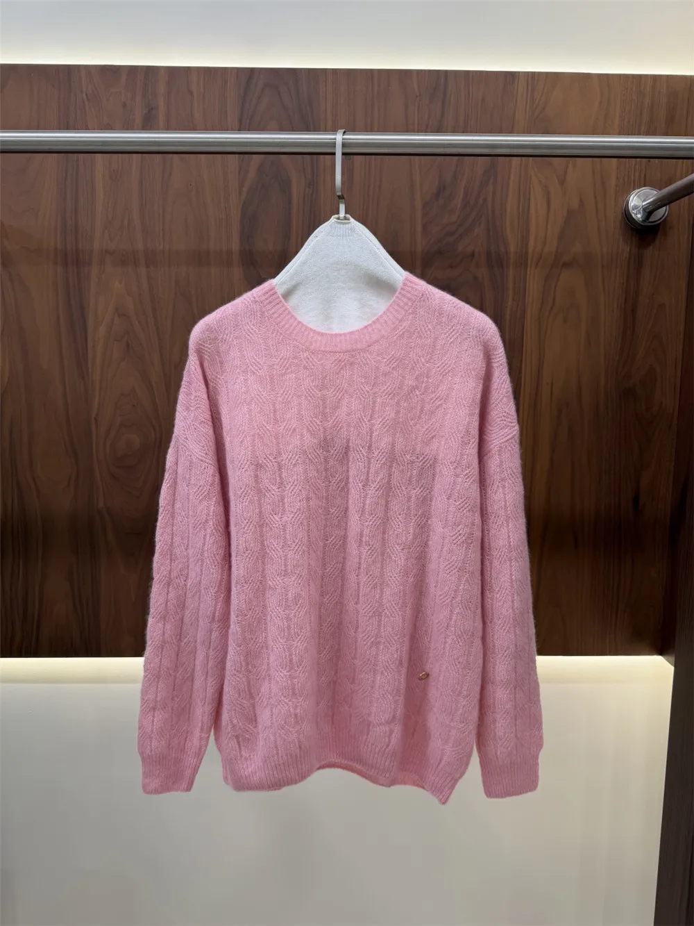 Cashmere Silk Patchwork Pullover Women Cable Knit Sweater Winter Autumn Retro Jacquard Solid Cozy Loose Fit Knitwear tops