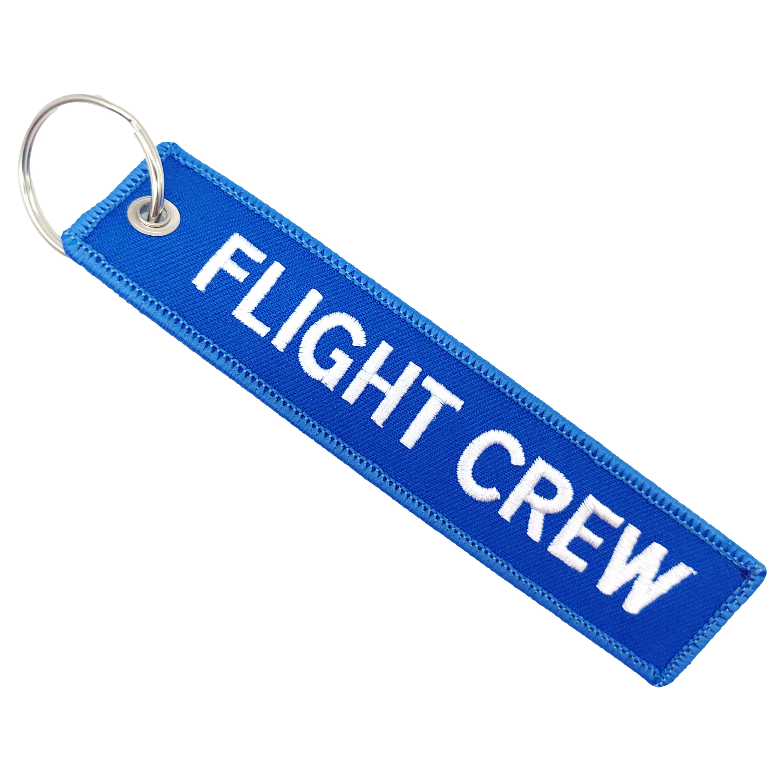 1 PC  Flight Crew Trinkets Double Sided Embroidered Key Chain Metal Ring Key Chain Motorcycle Key Chain Accessories