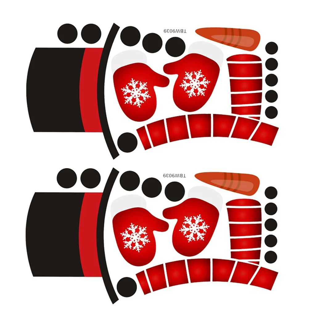 

2Pcs Snowman Fridge Stickers Christmas Themed Wood Refrigerator Decors Festive Decoration Home Office School Kids