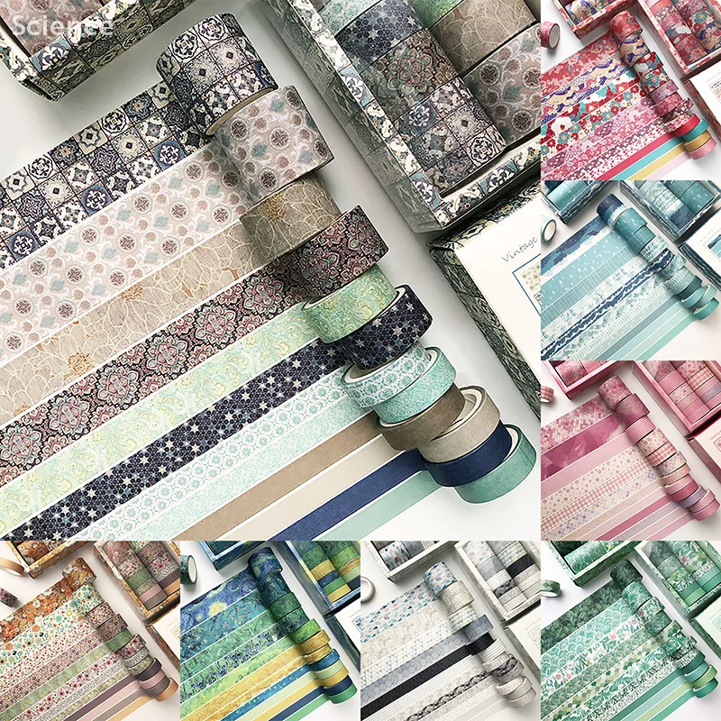 12 ピース/セットヴィンテージ中国宮殿スタイル和紙テープセットスクラップブッキング DIY ジャーナル文具マスキング粘着テープ学校オフィス