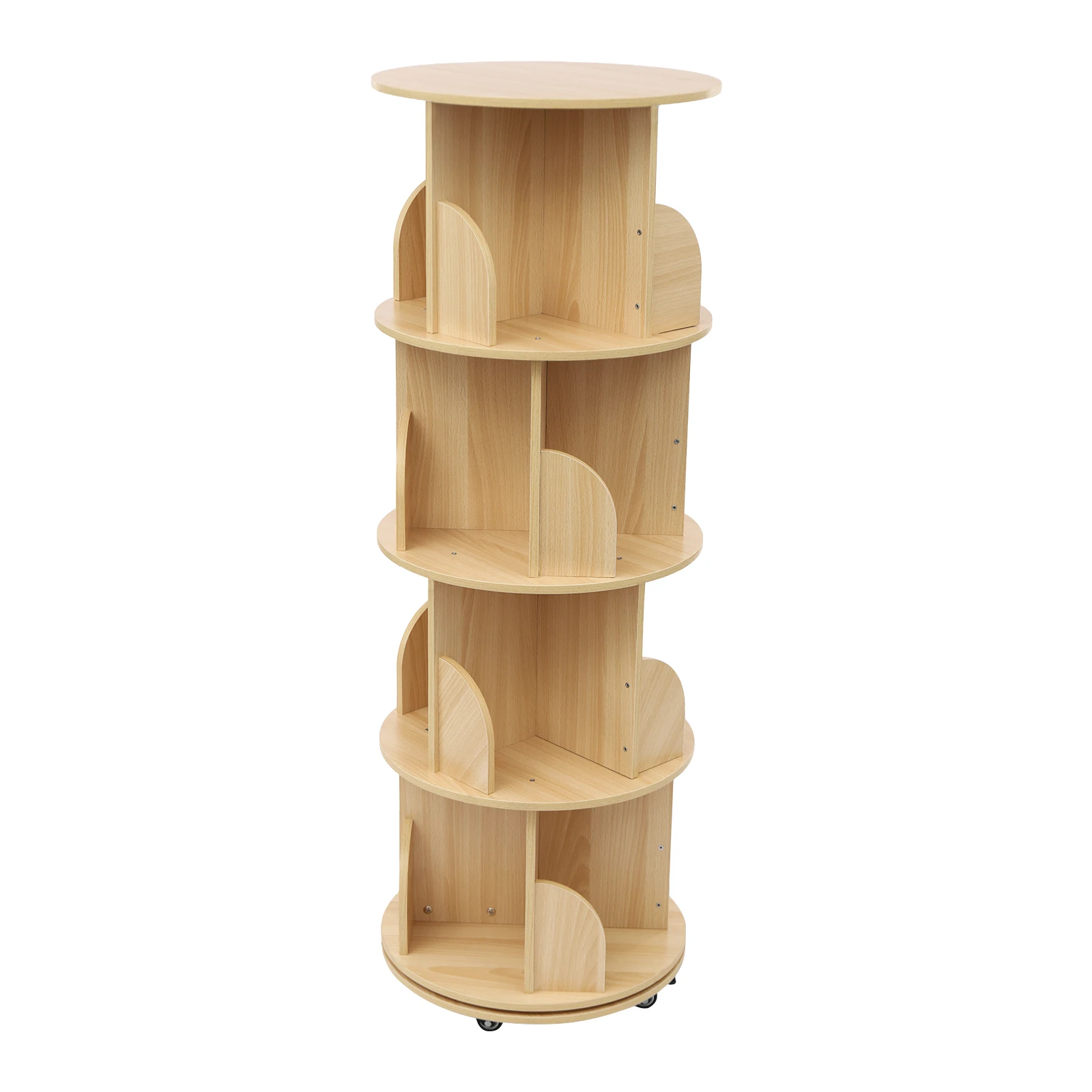 Massivholz 360 ° Drehbares Bücherregal 3-stöckiges Standregal Aufbewahrungsregal für Büro Zuhause Wohnzimmer für Kinder & Erwachsene – Detail 15