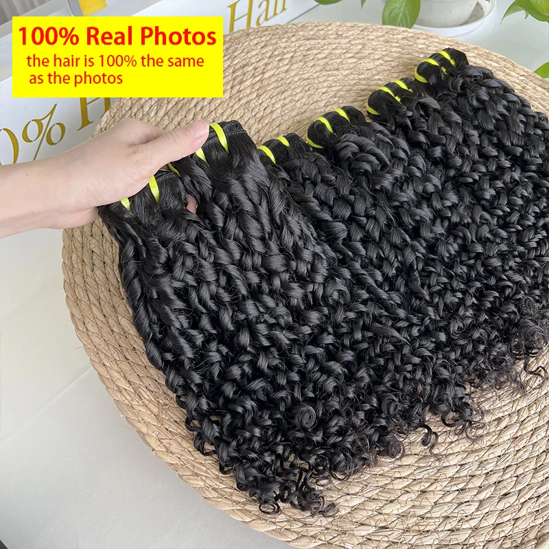 

15A Необработанные вьющиеся пучки пикси Необработанные волосы Упругие вьющиеся 100% человеческие волосы Бирманские вьющиеся волосы Плетение Наращивание натуральных черных волос