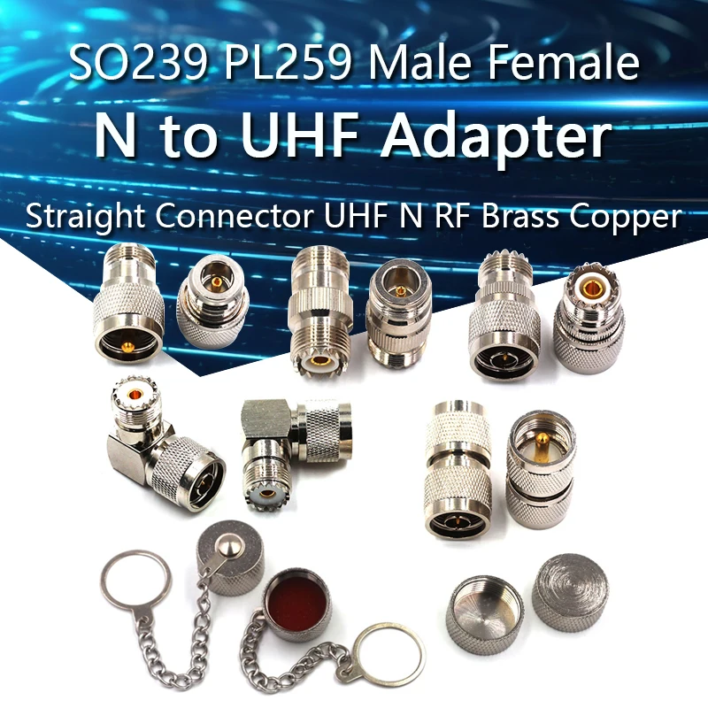 UHF SO239 PL259 SO-239 PL-259 Male Female To N Type Male Female Straight Connector UHF To N Male Female RF Brass Copper