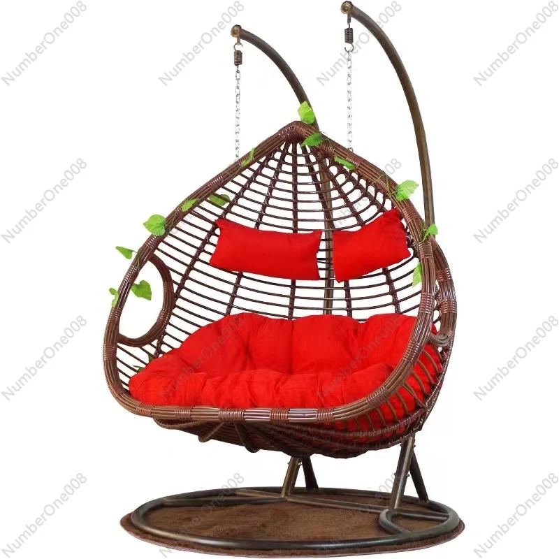 

Garden Indoor Courtyard Furniture Set Luxury Double Seat Hanging Chair Outdoor Double Egg Chair Swing