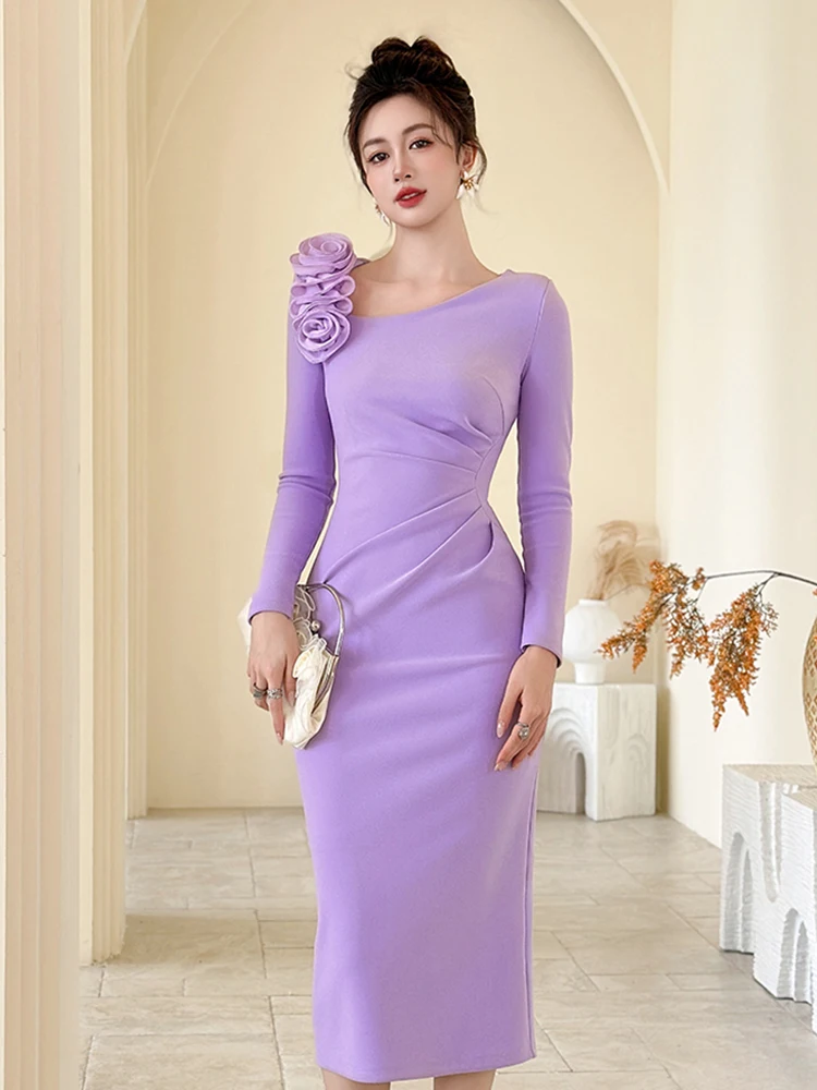 Banquet Dress for Women Elegant Sweet 3D Flower Bodycon Midi Robe Female Party Prom Vestidos Evening Gown Lady - AliExpress 200000345 Banquet Dress for Women Elegant Sweet 3D Flower Bodycon Midi Robe Female Party Prom Vestidos Evening Gown Lady - AliExpress 200000345