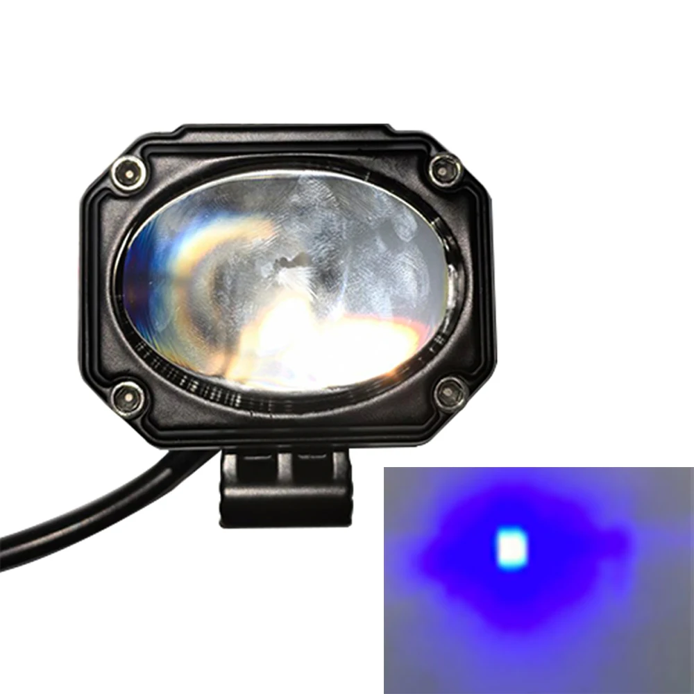 SXMA LED6508 Search Light for Tractor/Excavator Emergency Safety Warning Lamp Worklight 10w 1pc Waterproof (Blue Light Square)