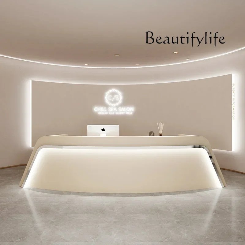 1A متجر حديث مكاتب الاستقبال صالون تجميل أرفف فريدة من نوعها مكاتب فاخرة فندق صناعي عرض أثاث Mostrador De Tienda