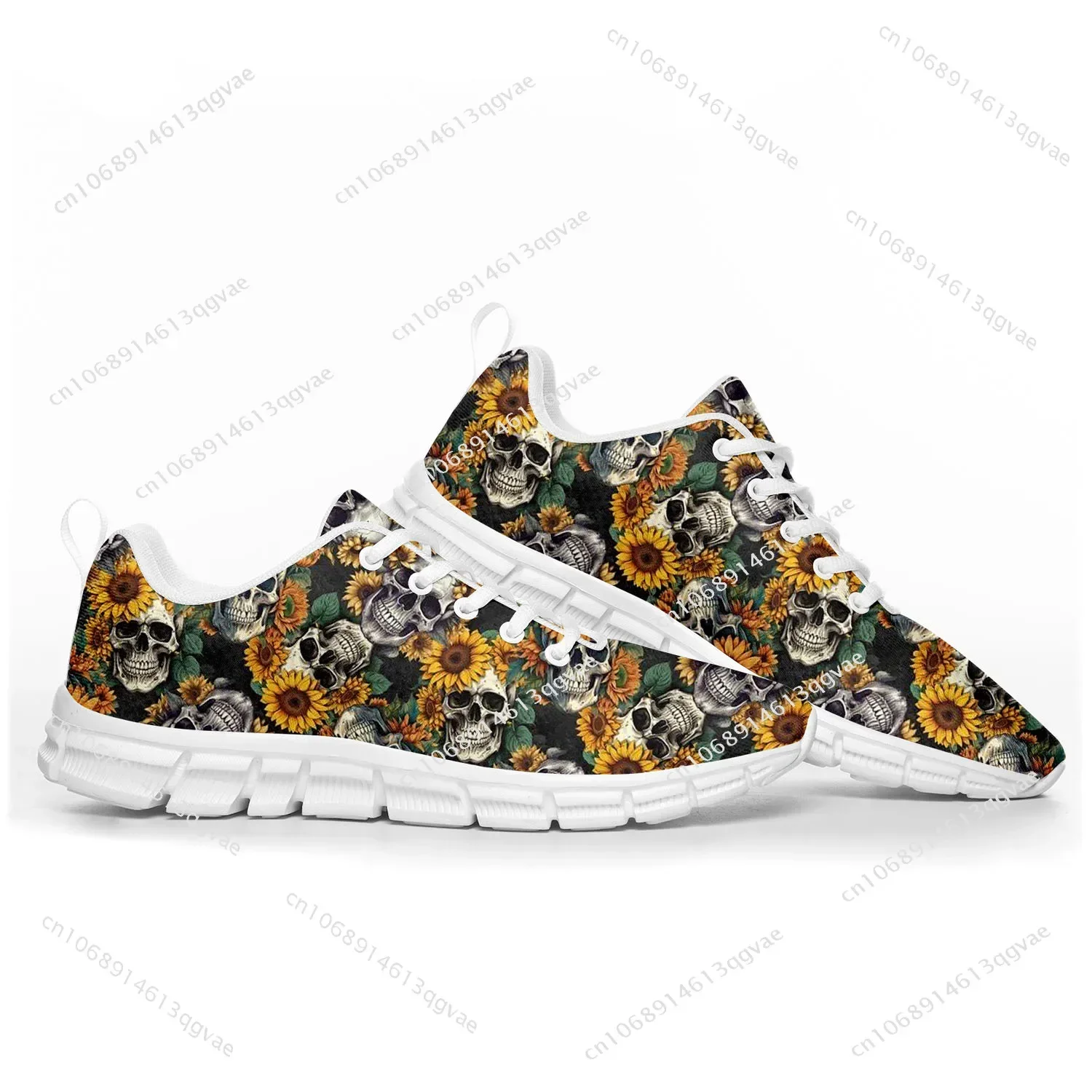 

Sunflower Skull Sports Shoes Mens Womens Teenager Kids Children Customized Sneakers Tailor Made Shoe High Quality Couple White