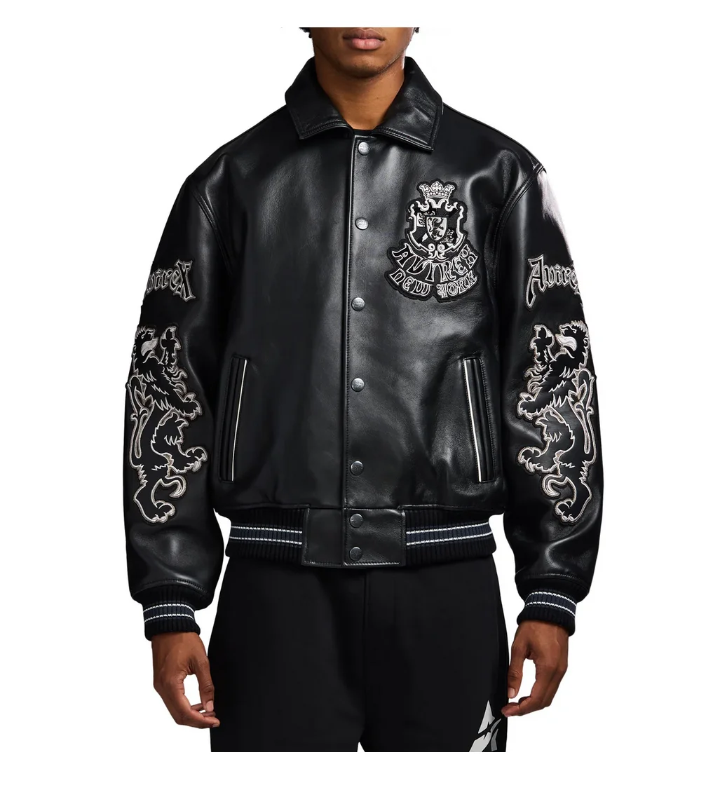 Avirex Goth veste en cuir avec Patch d'art Griffin nouveauté hommes importation européenne peau d'agneau décontracté manteau en cuir véritable haut