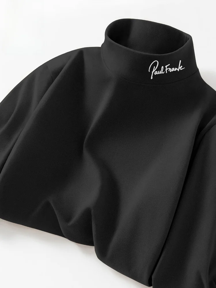 

Мужская футболка с высоким воротником и длинным рукавом, на флисовой подкладке, теплая, с принтом обезьяны, повседневная, комфортная, базовый слой