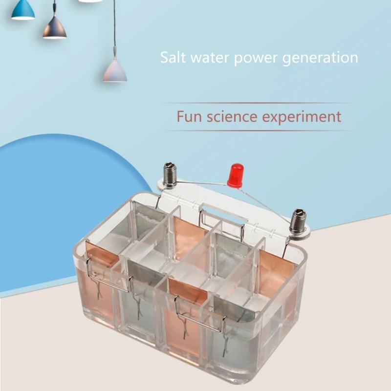 Saltwater Battery Power Generation Experiment Set for Children and Students Understanding Electricity Principles