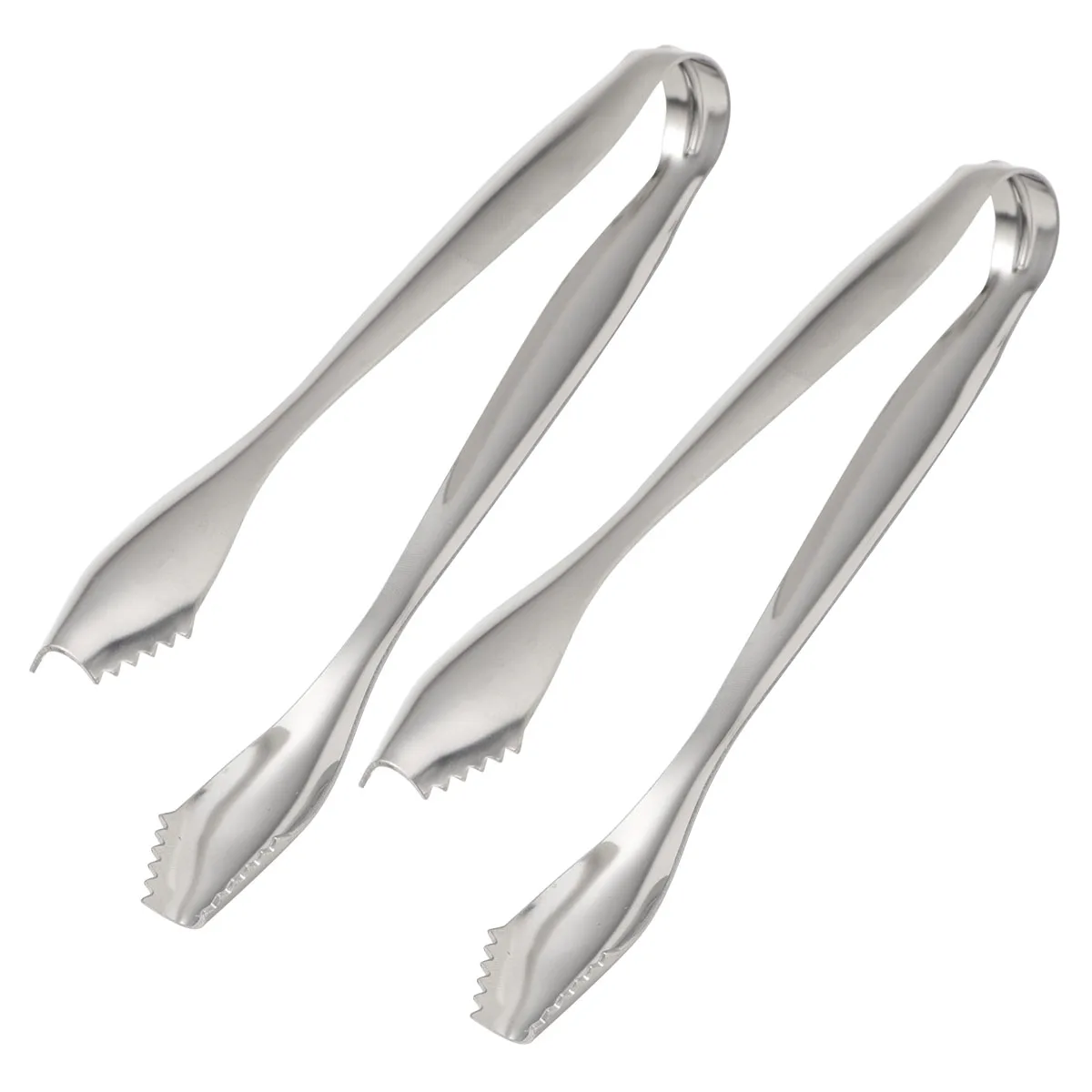 

2Pcs Stainless Steel Food Tongs Mini Ice Serving Tongs Sugar Cube Clip Gear Edge Kitchen BBQ Party Wedding Home for Ice
