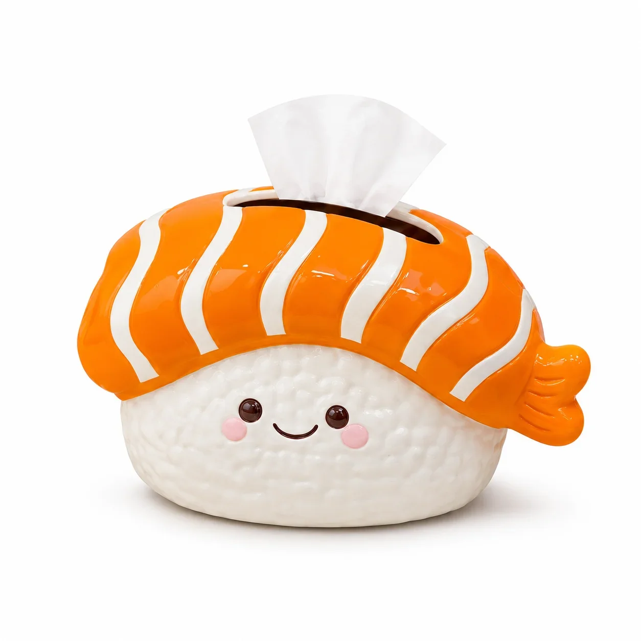 Cartoon Salmon Sushi Shaped Ceramic Tissue Box Japanese Cute Food Napkin Dispenser Home Decoration Ornament Napkin Holder