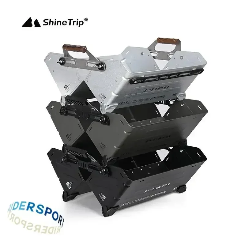 ShineTrip Exquisite Outdoor Aluminum Box Stackable Splicing Open Box Large Capacity Multifunctional Camping Storage Box