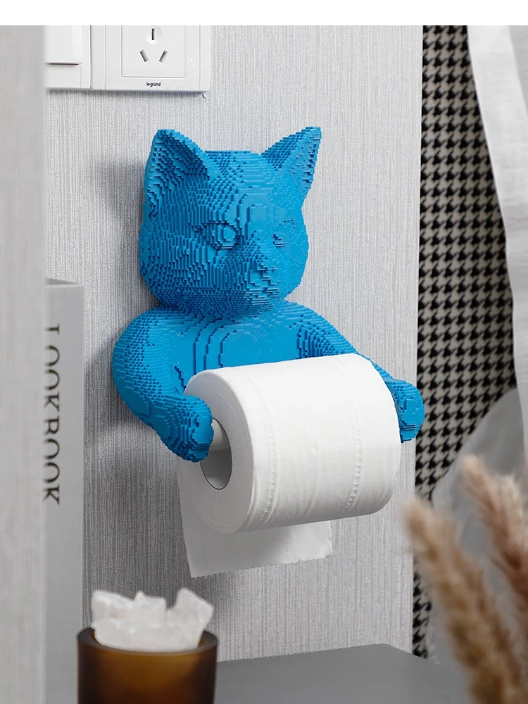 Pixel Shape Resin Toilet Paper Towel Stand Wall Mounted Napkin Tissue Holders Home Bathroom Accessories