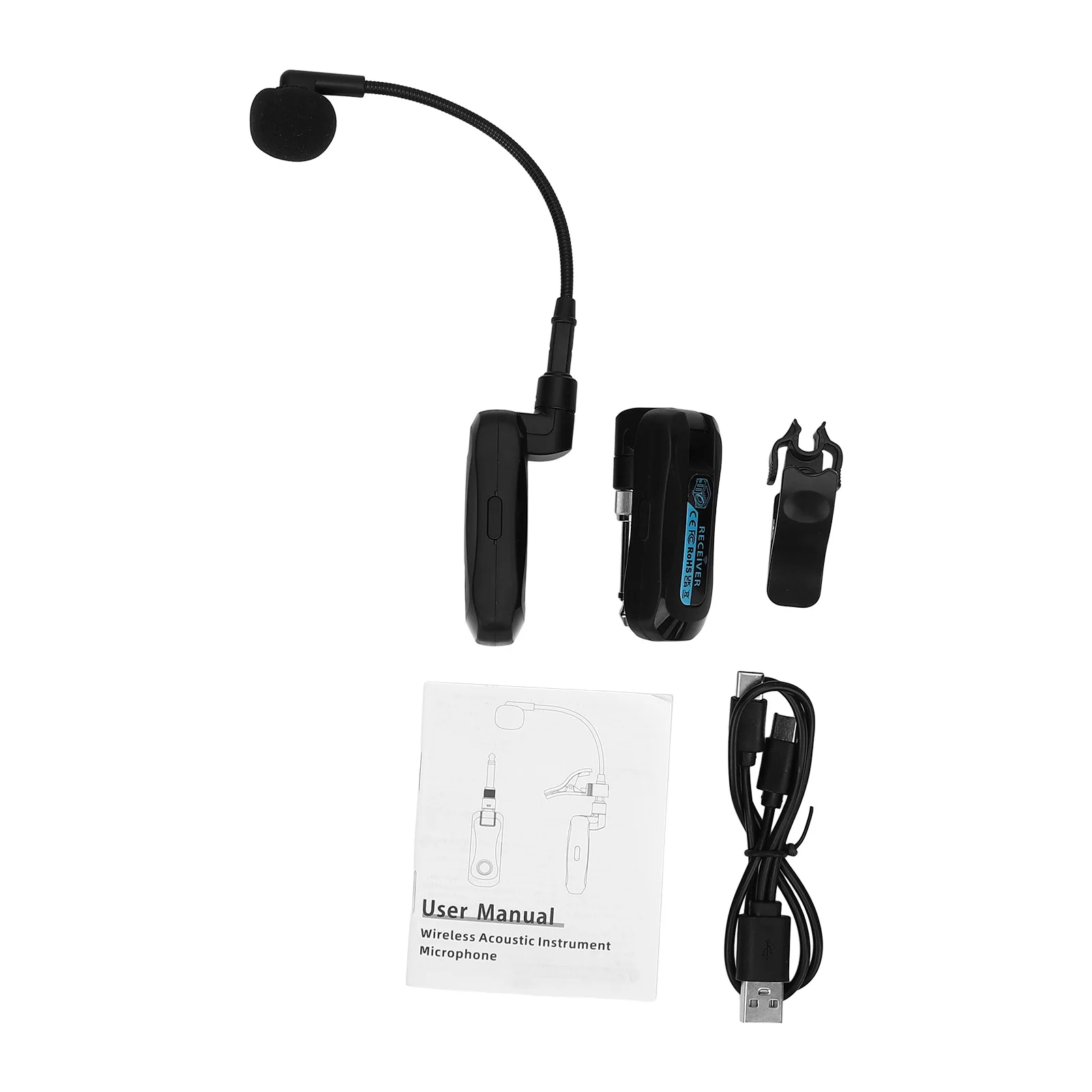 

Беспроводной микрофон для саксофона 2,4 ГГц, HD-звук, автоматическое сопряжение, низкая задержка, перезаряжаемый, регулируемый на 360 градусов, с креплением-клипсой