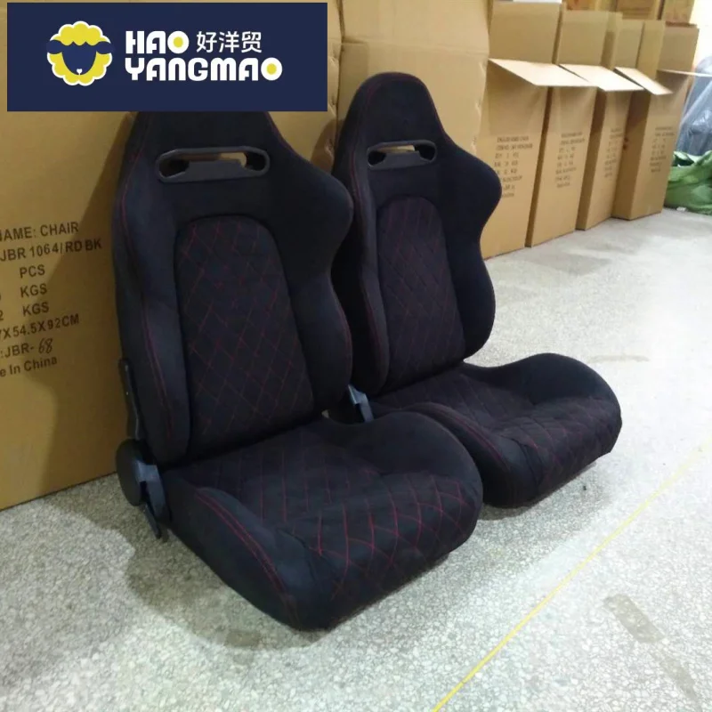 Suitable for Black Stitch Suede Reclining Car Seats New Design Sport Seats Made of Fabric and PVC Material
