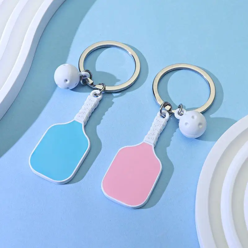 3D Metal Sporty Pickleball Keychain For Women Key Ring Pickleball Racket Keychain Key Holder Keychain Bag Pendant