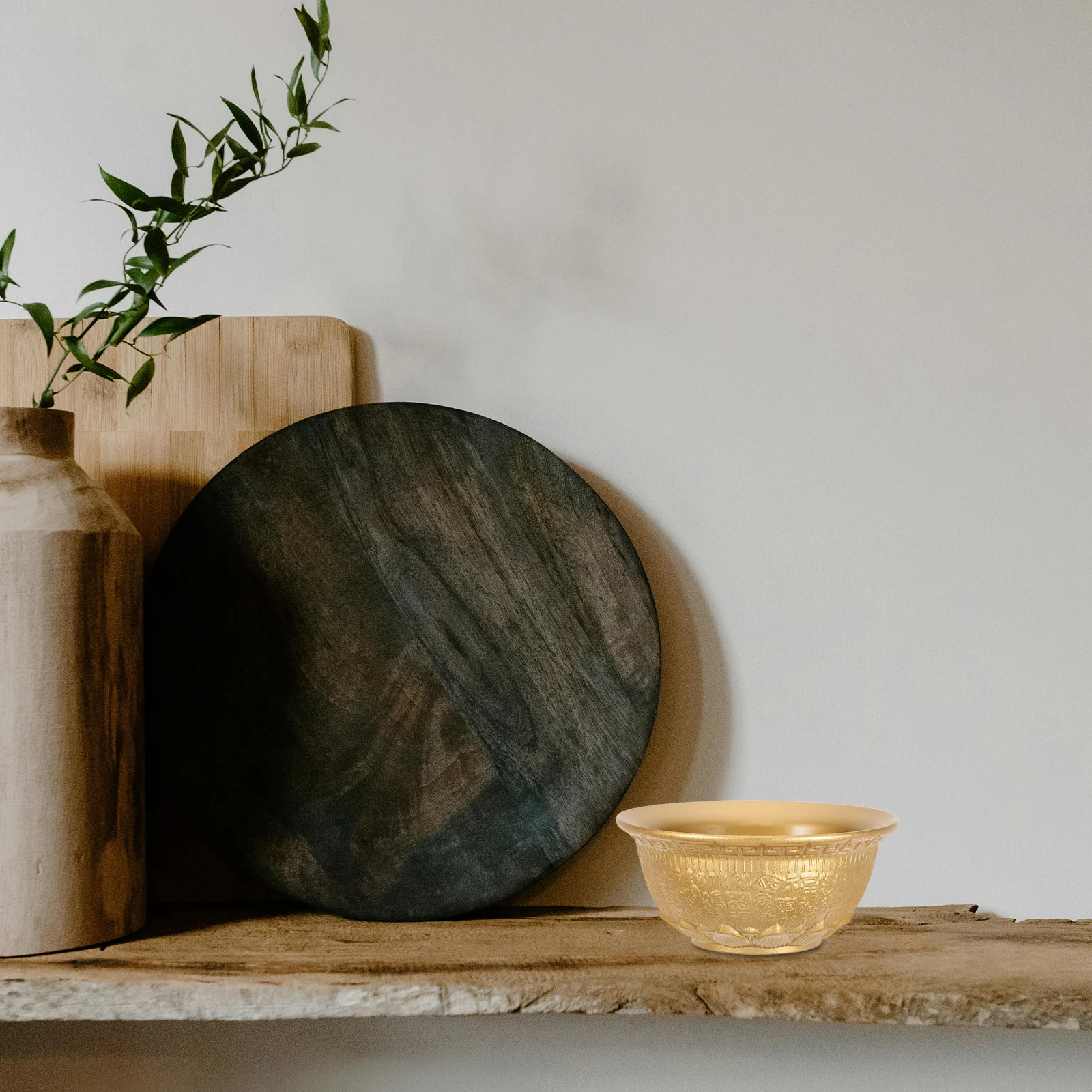 Lotus Prosperity Bowl Golden Alloy Feng Shui Treasure Basin for Altar Office Home Decor Wealth Cornucopia Copper Decorative Bowl