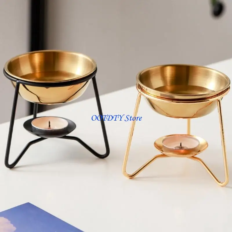 367A Elegant Metal Essential Oil Burners Wax Warmer Aromatherapies Diffuser Furnaces for Relaxing Home and Bedroom Decors