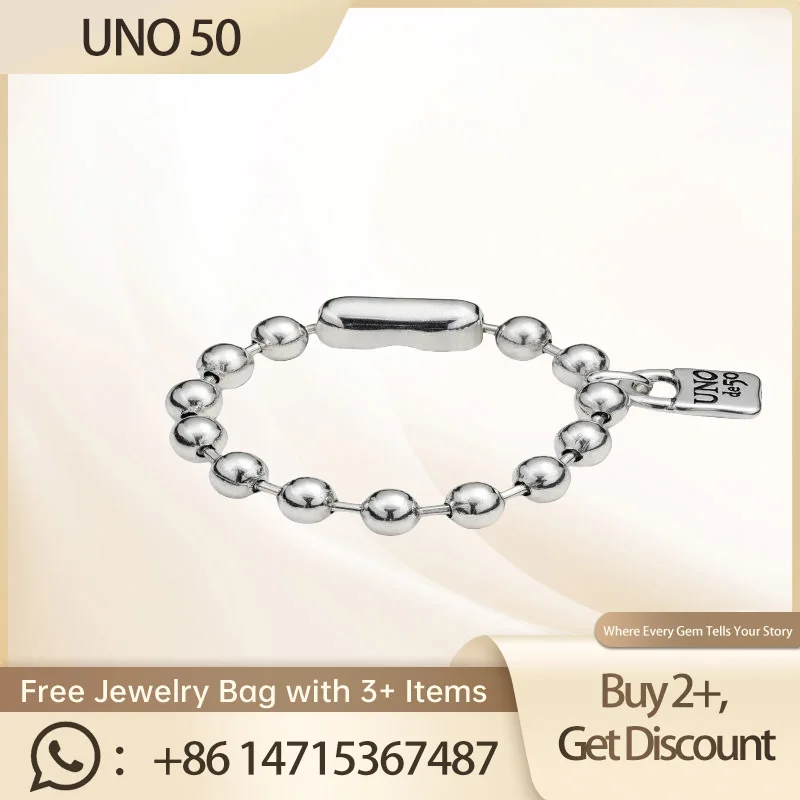 UNO-Bracelet en argent pur S925, bijoux décroissants pour les mains, réglable, design élégant, nouveau, 2024, 50