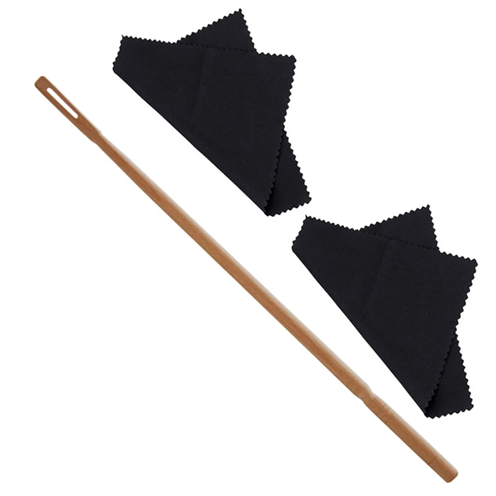

Flute Cleaning Rod 1 Set Maple Wood Tools Accessories for Flute Instruments with 2 Cloths Reusable Durability Excellent Cleaning
