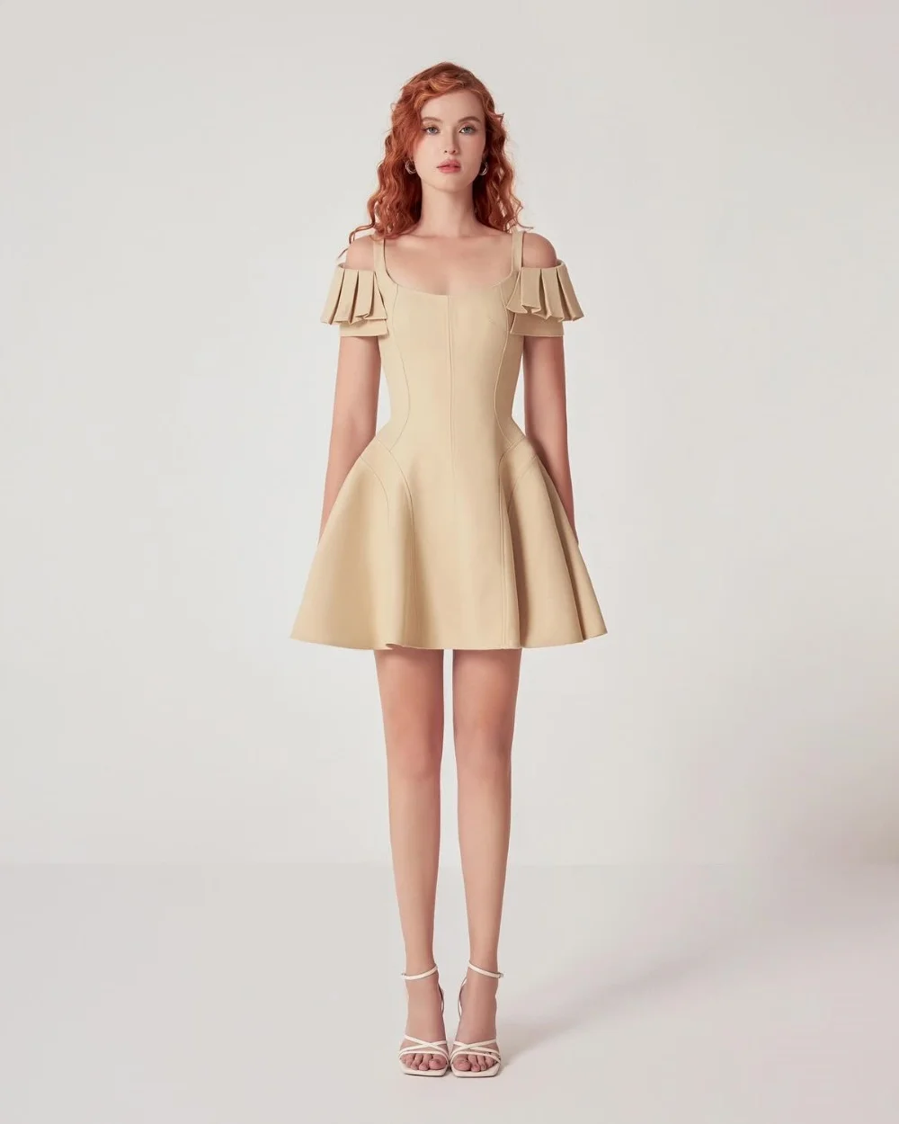 

Matching Jersey Draped Pleat Ruched A-line Off-the-shoulder Short Dresses Prom Classic Exquisite Modern Style Pastrol