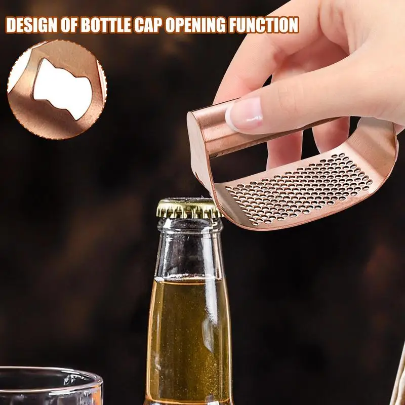 

Stainless Steel Garlic Press Garlic Masher Bottle Opener Rustproof Garlic Crusher Easy Squeeze Garlic Chopper Tool For Garlic