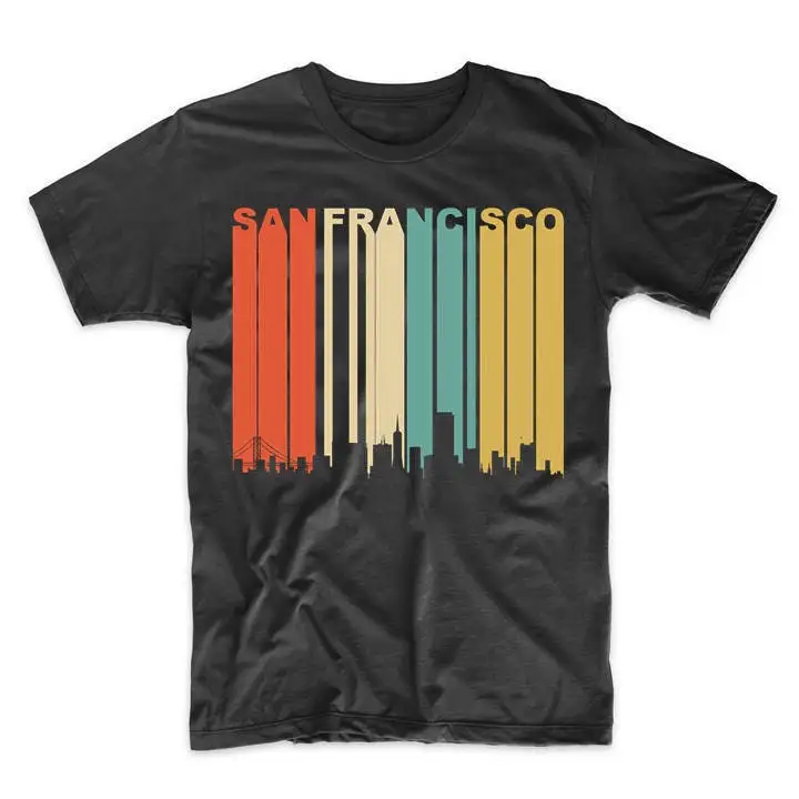 Men'S San Francisco T Shirt Vintage Retro 1970'S Style California Downtown Skyline Ca