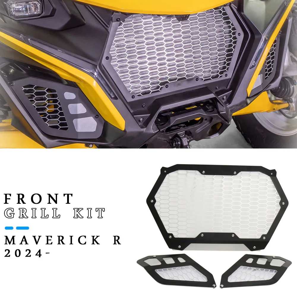 

For Can-Am maverick R Maverick MAVERICK R New Front Grill Kit Black Radiator Guards Set UTV 2024 2025