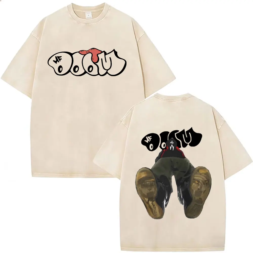 

Rapper Mf Doom The Illest Villain Vintage Washed T-shirt Men Women Casual Retro Cotton T Shirt Male Hip Hop Oversized T-shirts