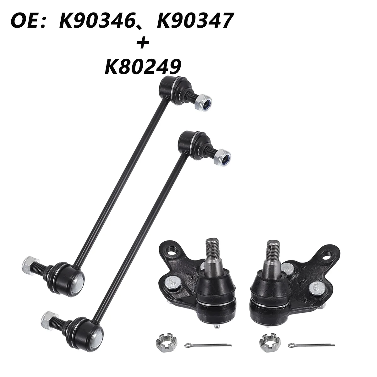 

(2PCS K80249)+K90346+K90347 Front Lower Ball Joints Sway Bar End Links Kit for 2004 - 2010 Toyota Sienna All Models