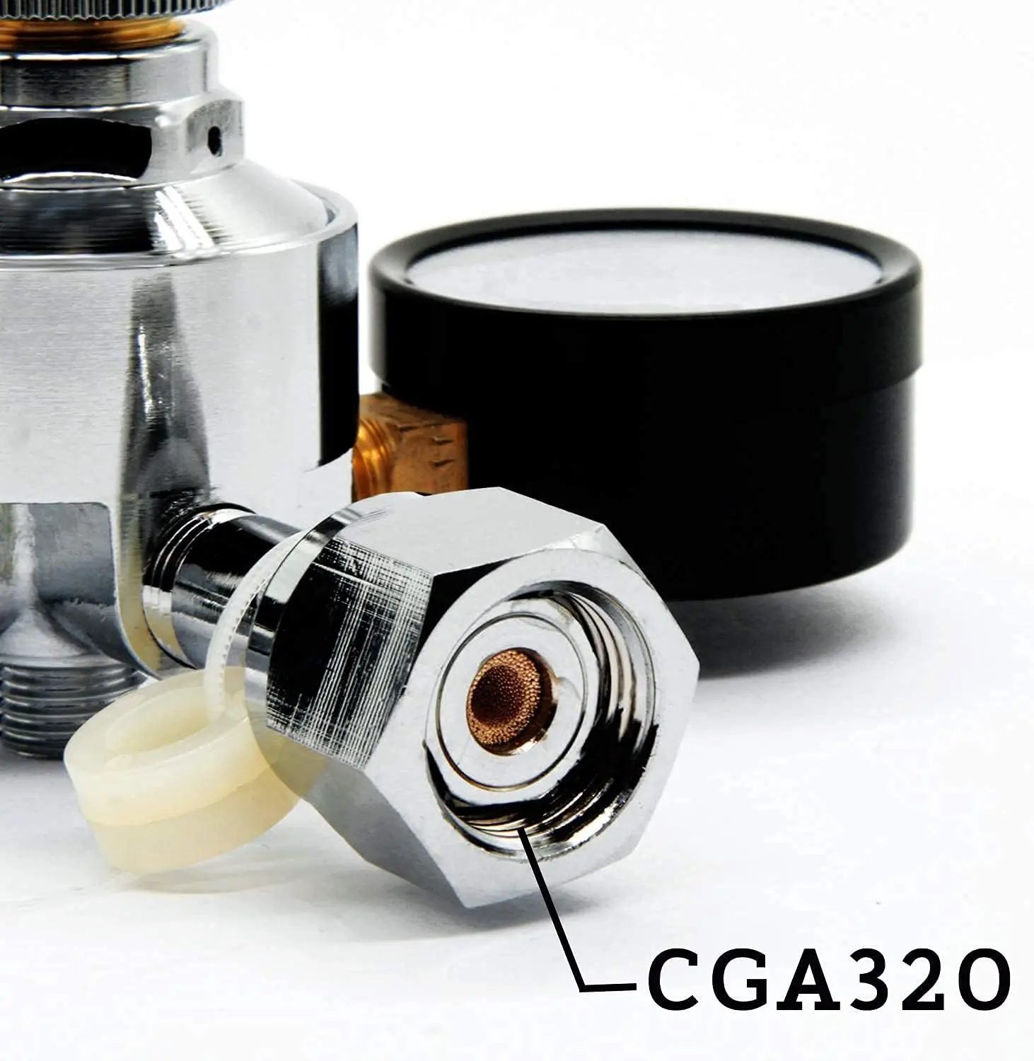 CO2 Draft Beer Regulator Dual Pressure Gauge CGA320 Keg Regulator with 5/16 Ball Lock Gas Line and Gas Quick Disconnect