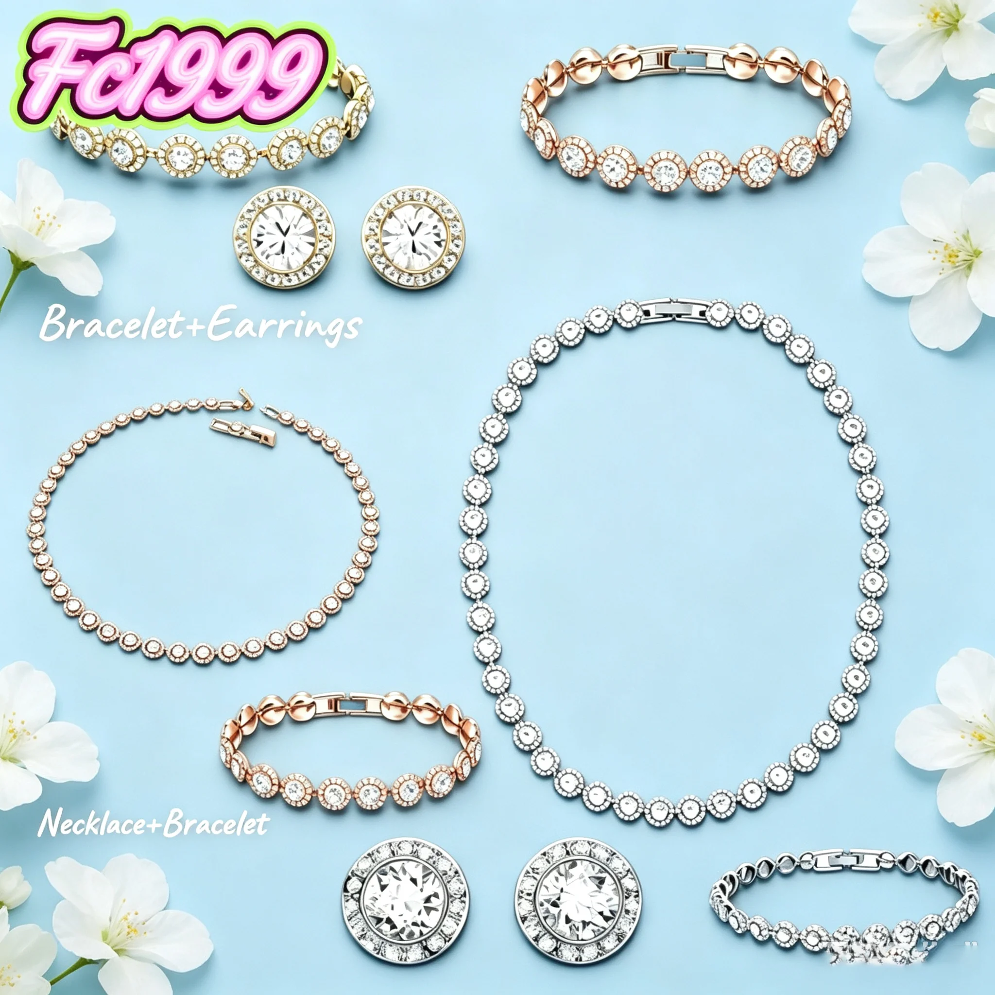 2026 S925 New Fashion Design Necklace Pendant Necklace Bracelet Jewelry Set Party Basic Model Christmas Gift