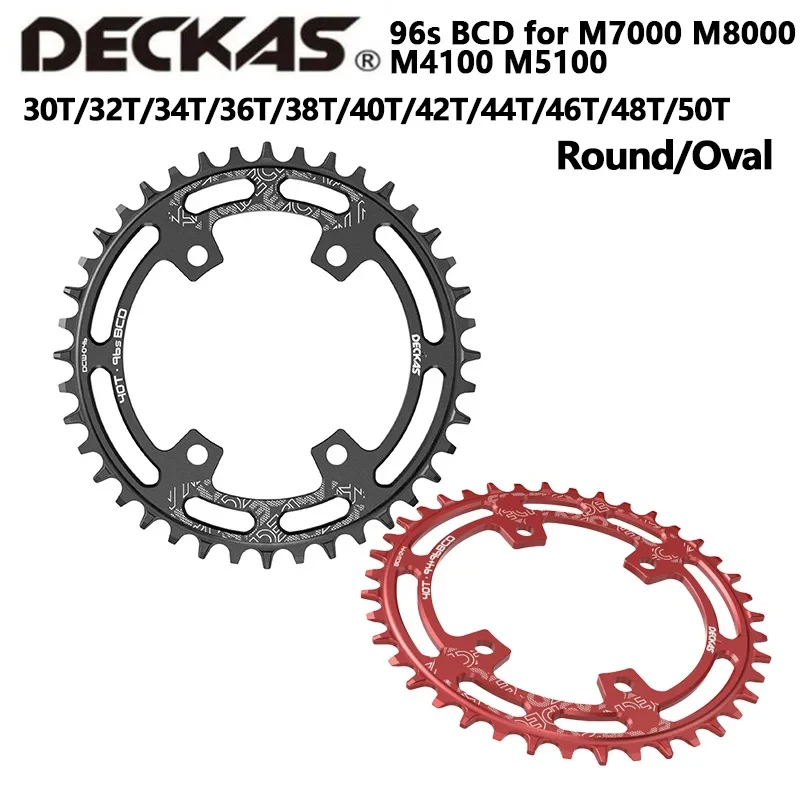 

Deckas Round Oval 96BCD Chainring MTB 96bcds 32T 34T 36T 38T 40T 42T 44T 46T 48T Asymmetric Crown For M7000 M8000 M4100 M5100