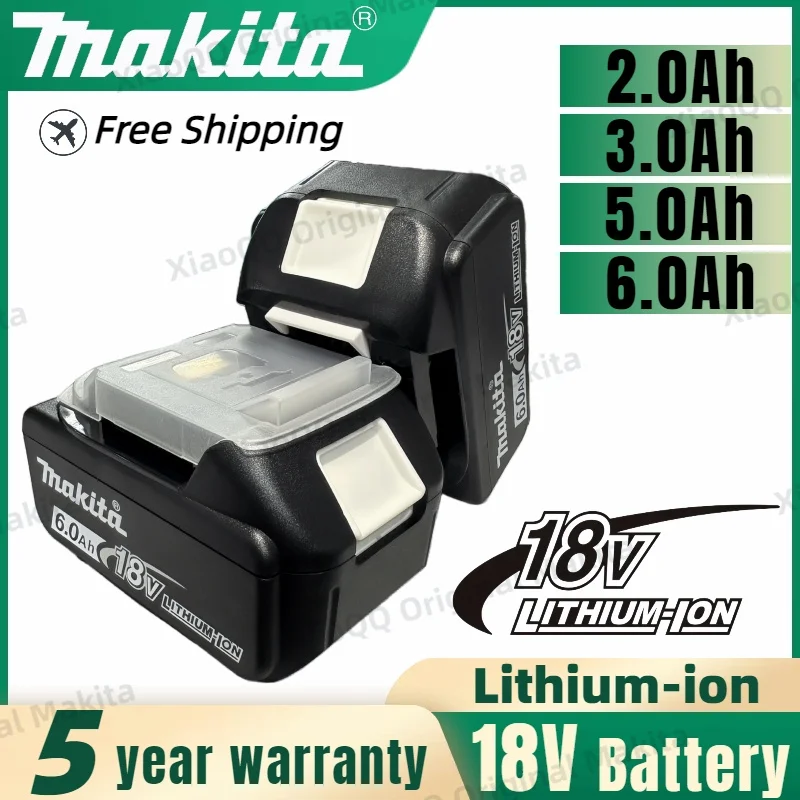 MAKITA 18V Rechargeable Lithium Battery EU Plug charger.6000mAh Battery Capacity Indicator for DDF487 DTD173 DTW700 DGA404 tools