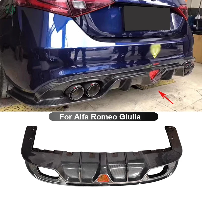 

For Alfa Romeo Giulia Carbon Fiber Car Front Bumper Splitter Front Lip Chin Spoiler Diffuser Parts Upgrade Body kit