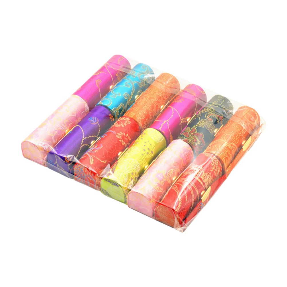 12 Pcs Lip Balm Lipstick Case Storage Box with Mirror Velour Organizers Holder Vintage Miss