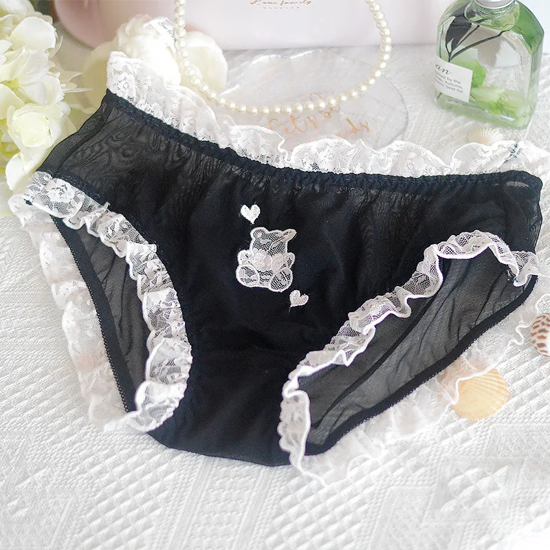 Summer Lace Panties Breathable Mesh Panties Women\'s New Style Girls Sexy Translucent Lace Triangle Panties