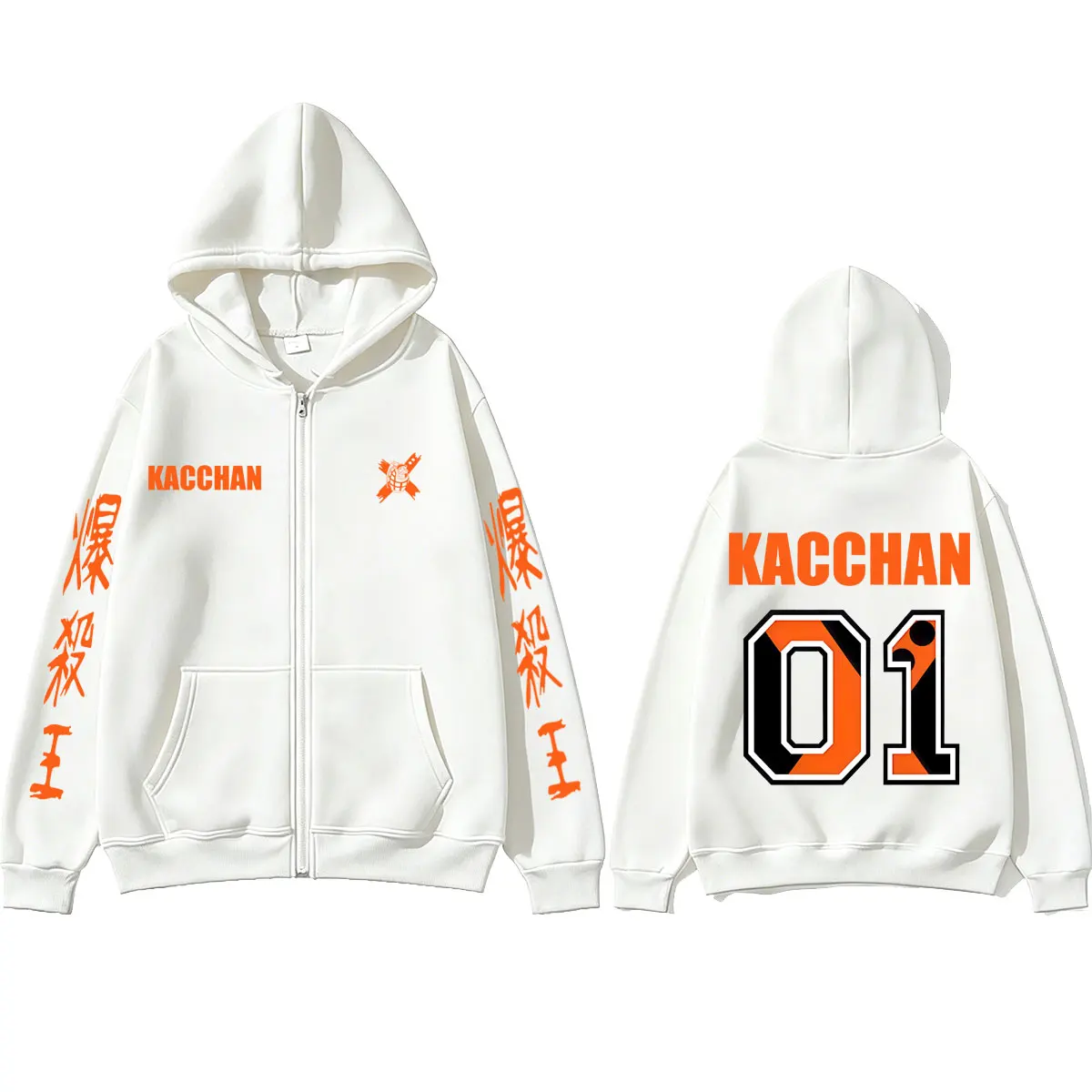 Anime My Hero Academia Bakugou Katsuki Zipper Hoodie Men Women Manga Vintage Oversized Zip Up Jacket Male Cartoon Harajuku Coat - view 6