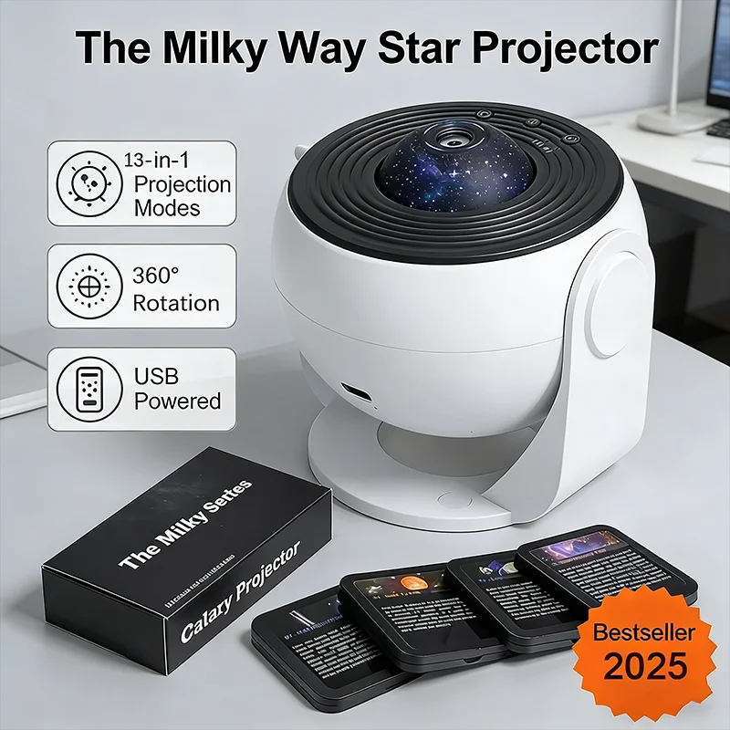 

2026 New Decoration Gift for Kids 360° Rotate Galaxy Starry Sky Projector Night Light Planetarium Lamp for Bedroom Holiday Joy