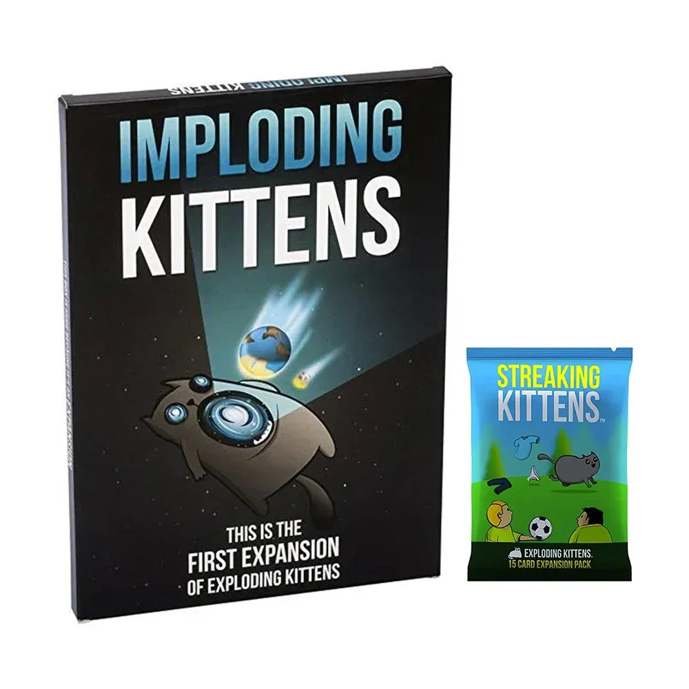 Second Expansion of Exploding Kittens Card Games Family Card Game  & Imploding Kittens:First Expansion of Exploding Kittens