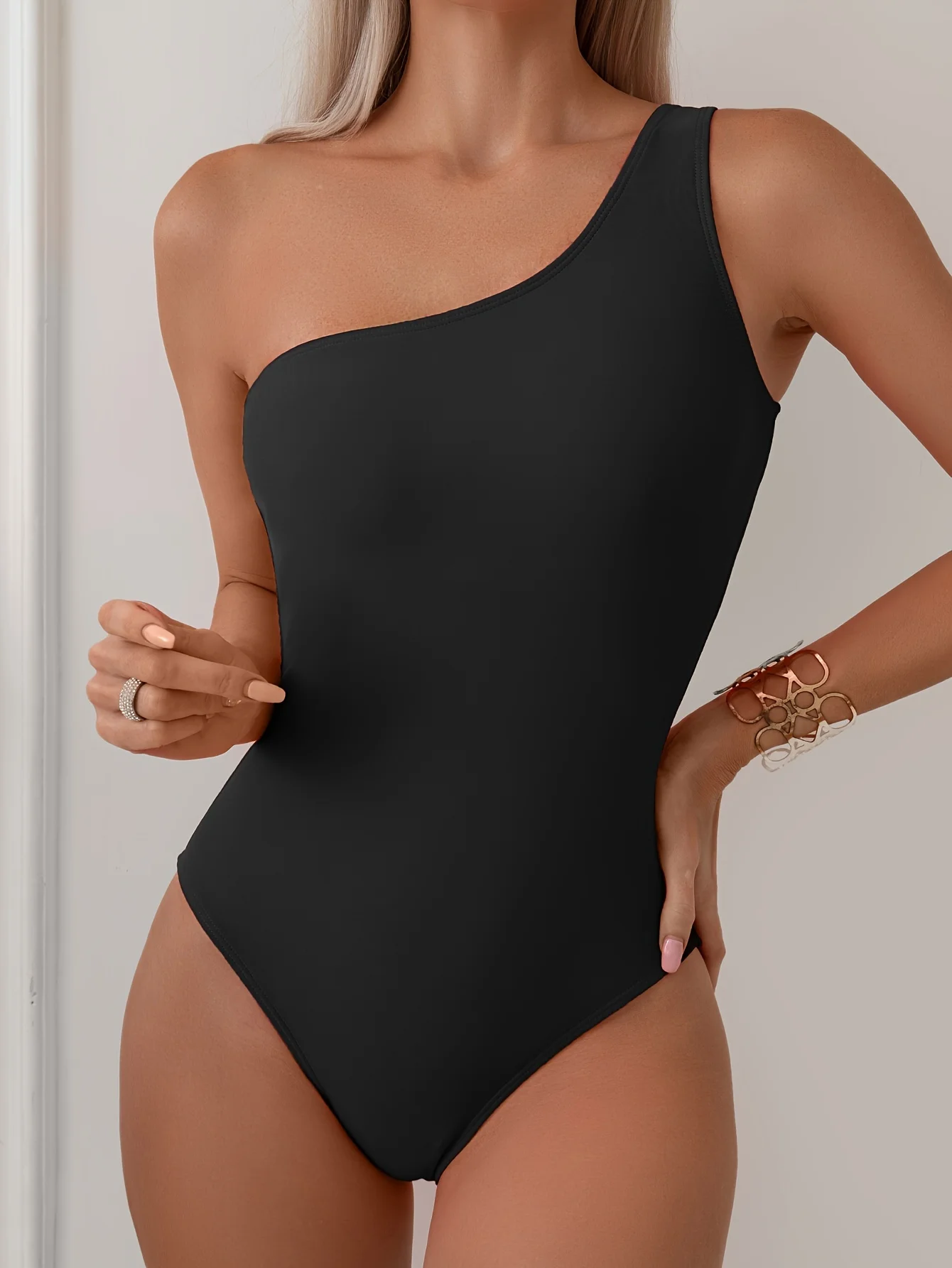 Maillot de bain une pièce sexy à une épaule pour femme - Essentiels de vêtements de plage, maillots de bain élégants, maillots de bain confortables, maillots de bain tendance