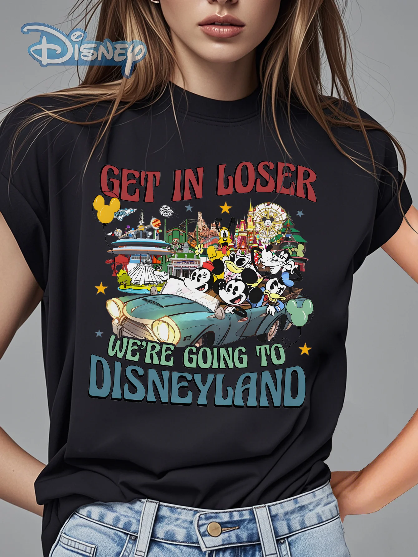 

Семейная одежда для родителей и детей с Микки Маусом, мужская и женская летняя футболка с героями мультфильмов, повседневная футболка большого размера для мальчиков и девочек, детская футболка с коротким рукавом Y2k