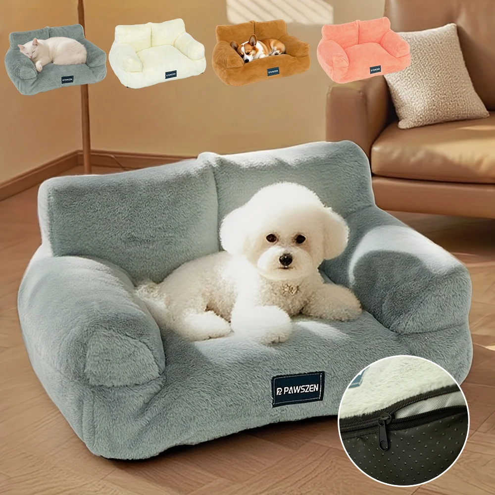 

Thickened Flannel Cat Bed Sofa Dog Removable Winter Warm Large Pet Sofas Suitable for Small Medium Dogs Comfortable Sleep Katten