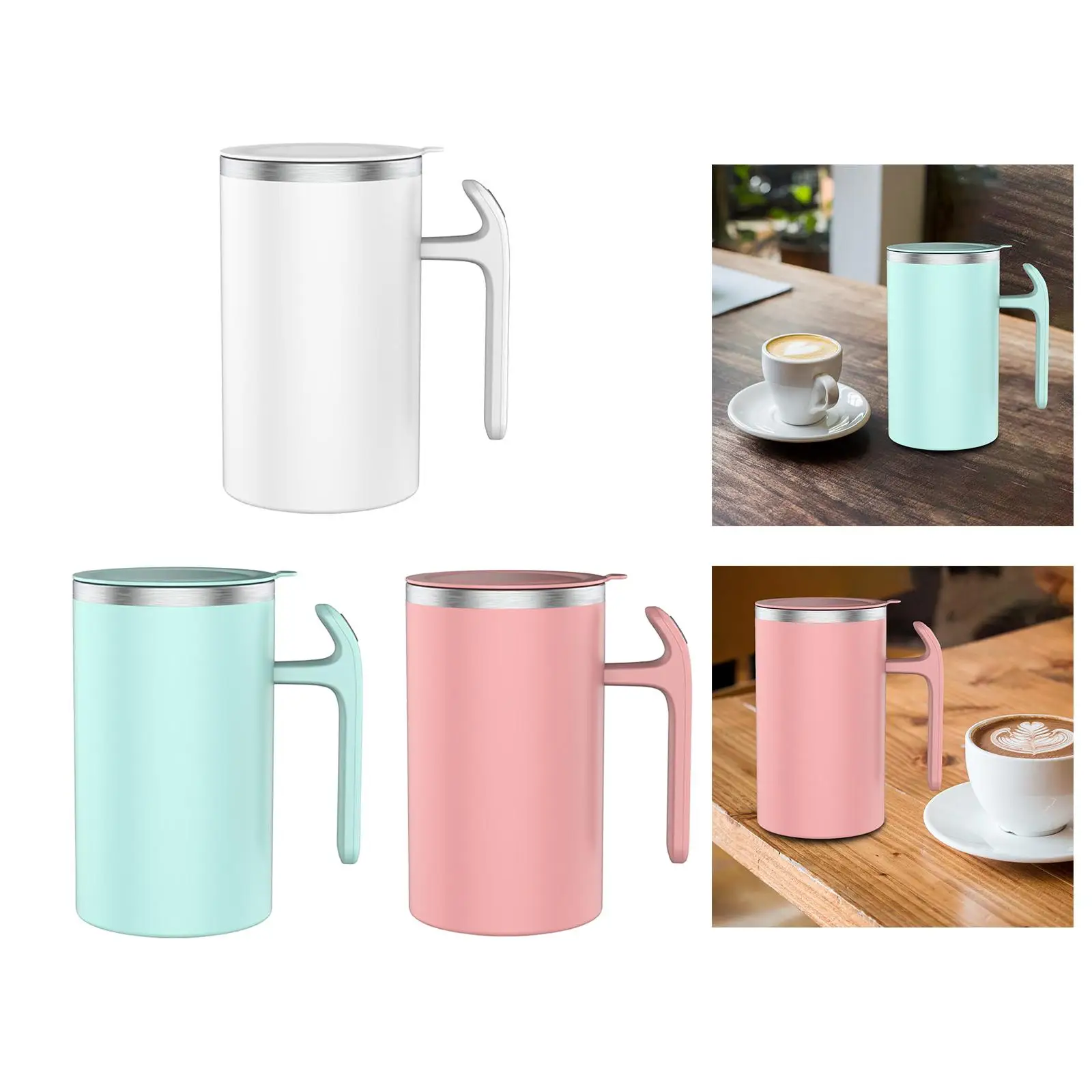 Self Mixing Coffee Tumbler Comfortable Portable Chocolate 380ml Automatic Travel Cup for Office Backpacking Gym Bedroom Travel