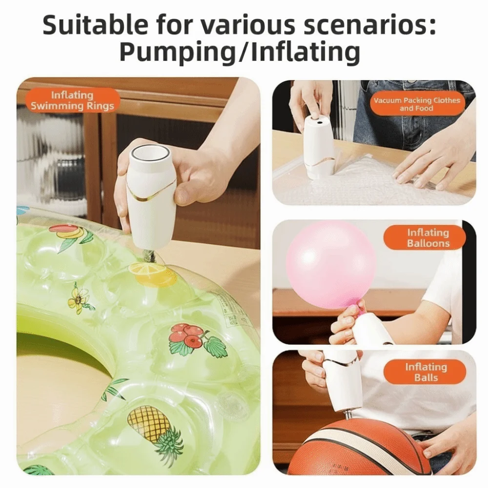Picture 6: Wireless Electric Vacuum Sealer Pump Rechargeable Labor Saving Electric Compressed Bag Pump Handheld Space Saving